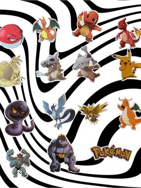 15 pcs 
Pokémon Stickers Featuring Pikachu, Charizard, Dragonite & More